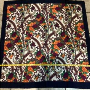 Floral Paisley Scarf with Black Border 46x46